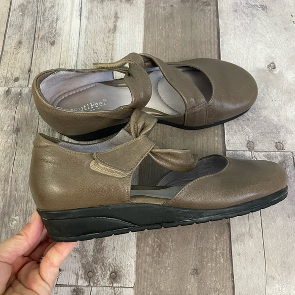 BeautiFeel Pleasure Mary Jane Leather Flats Comfort Shoes Gray 44233 - Picture 6 of 13